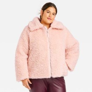 🆕 Women's Faux Fur Bomber Jacket - A New Day™